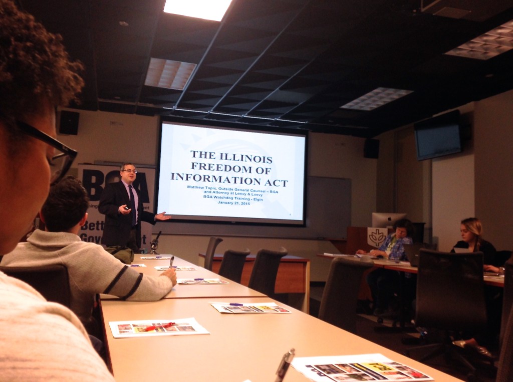 Matt Topic, BGA outside counsel, presents to the workshop attendees. (photo/Emily Brosious)